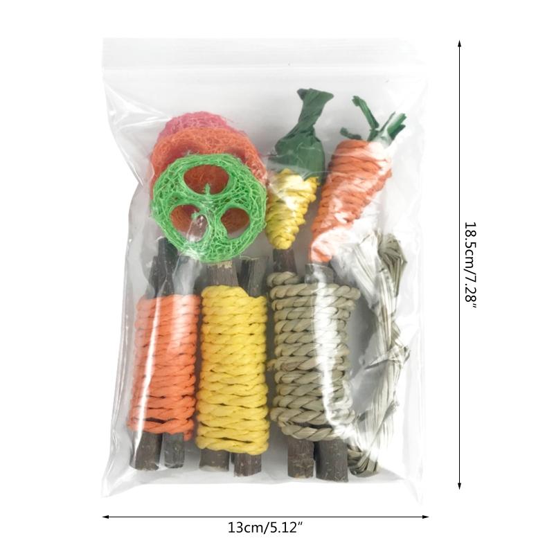 9 Stück Kaninchen Kauspielzeug Hamster Spielzeug für Meerschweinchen Kaninchen Eichhörnchen Rennmäuse Aktivitätsspielzeug Zubehör Geschenk für Haustier
