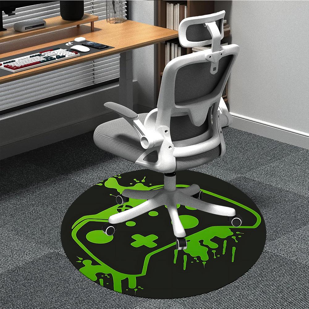 1pcGamer Controller Office Round Area Rug, Indoor Mat Suitable For Office, Under Office Chairs Bedroom Living Room Home Decor, Room Deco
