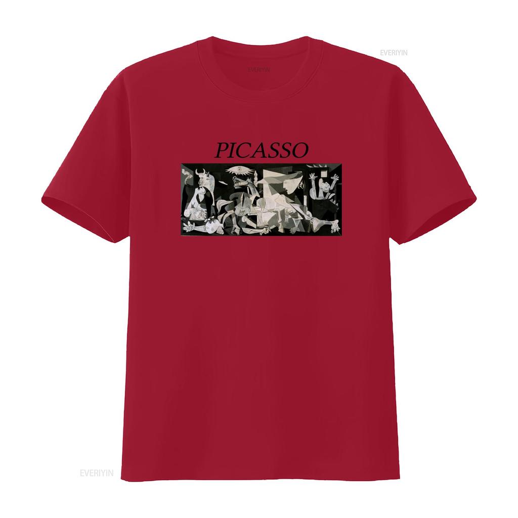 Pablo Picasso Guernica Art T Shirt Vintage Classical Aesthetic with Historical Hoe Design Vintage Washed Stretched Soft