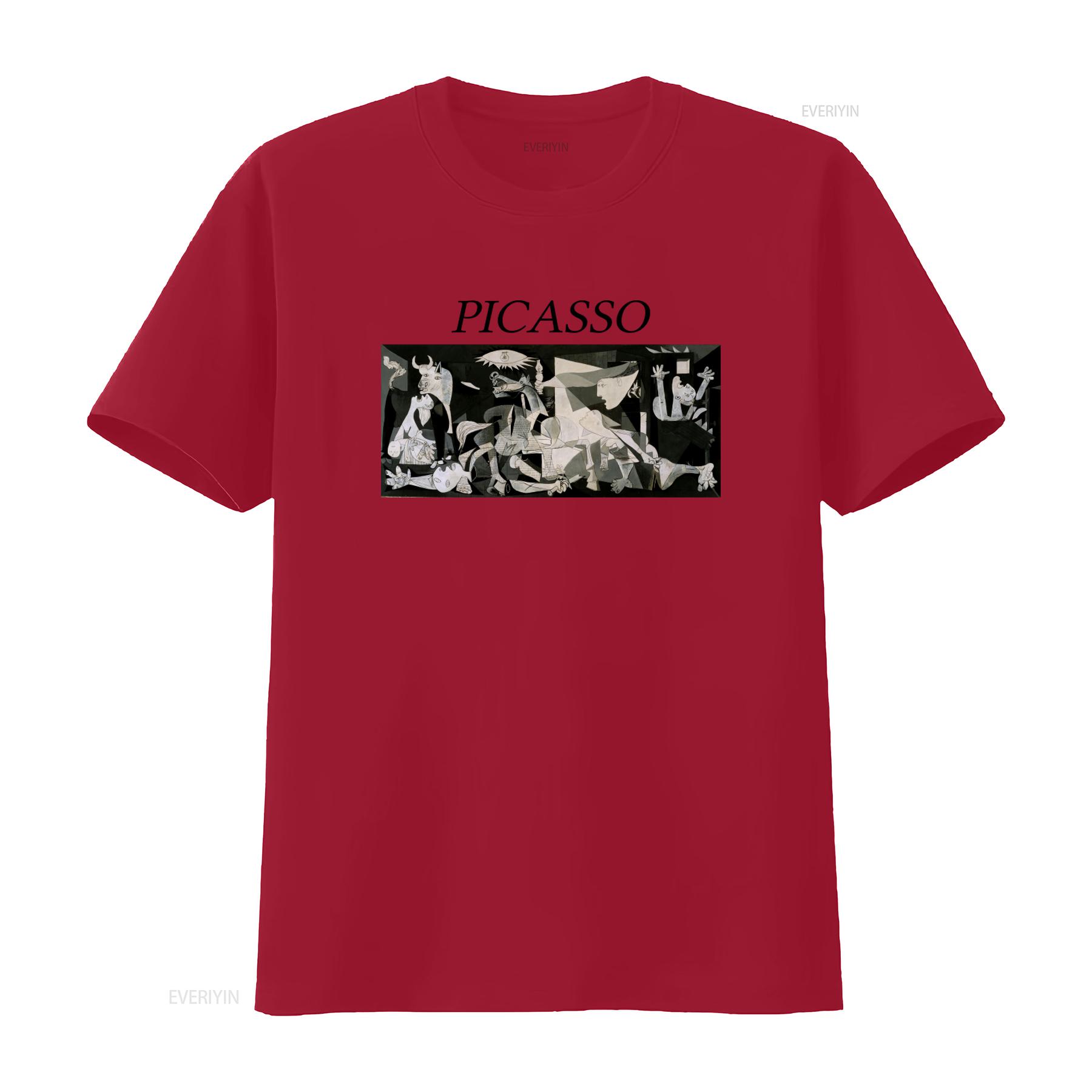 Pablo Picasso Guernica Art T Shirt Vintage Classical Aesthetic with Historical Hoe Design vintage Washed Stretched Soft S