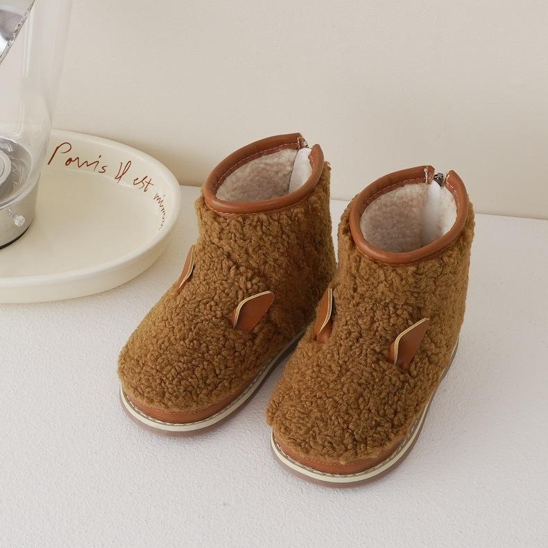 

ins niche children s snow boots [elf boots] autumn and winter boys and girls medium tube rear zipper snow boots 239031 25