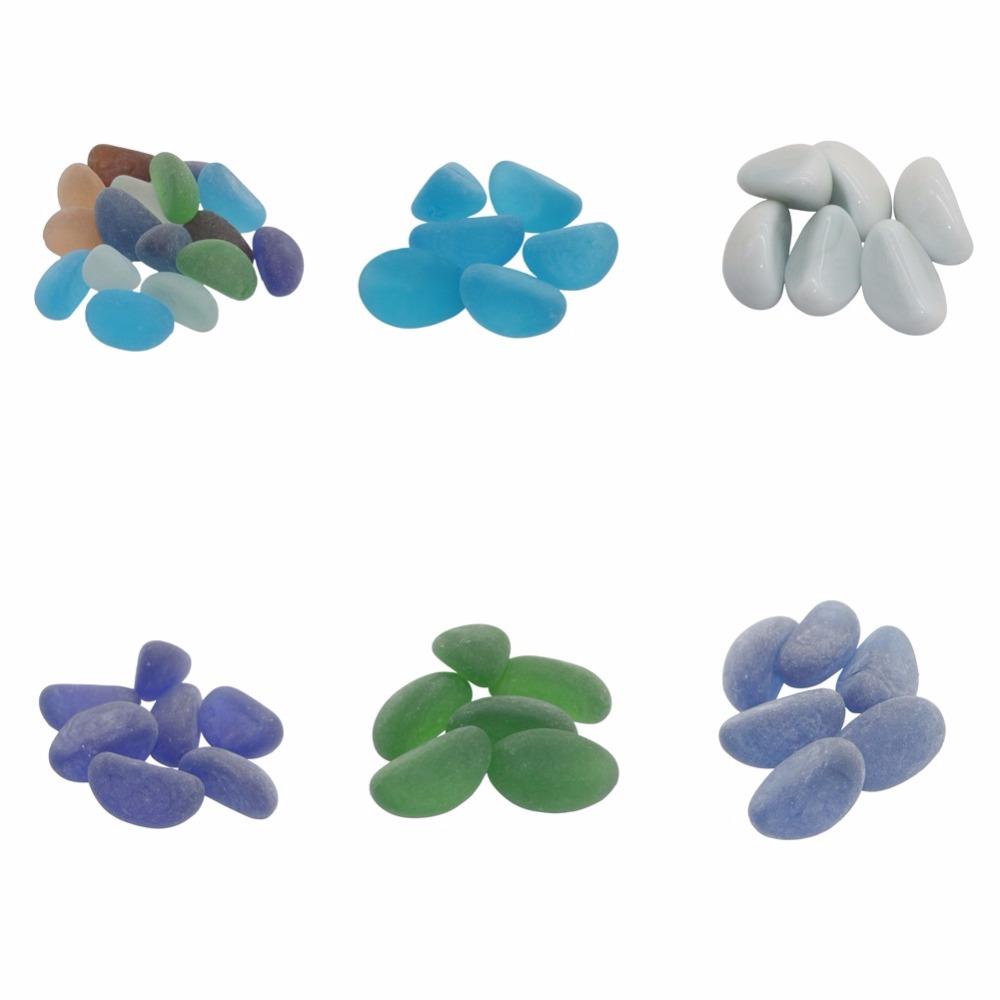 30 Stück Aquarium Blauer Himmel Cashew Glasperlen Fluoreszierender Stein Blaulichtstein Kristallstein Aquarium Dekorationszubehör