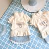Autumn and Winter Pet Thick Dress with Bubble Sleeves Sweatshirt Teddy Cat Base Shirt Puppy Clothes for Small Dogs