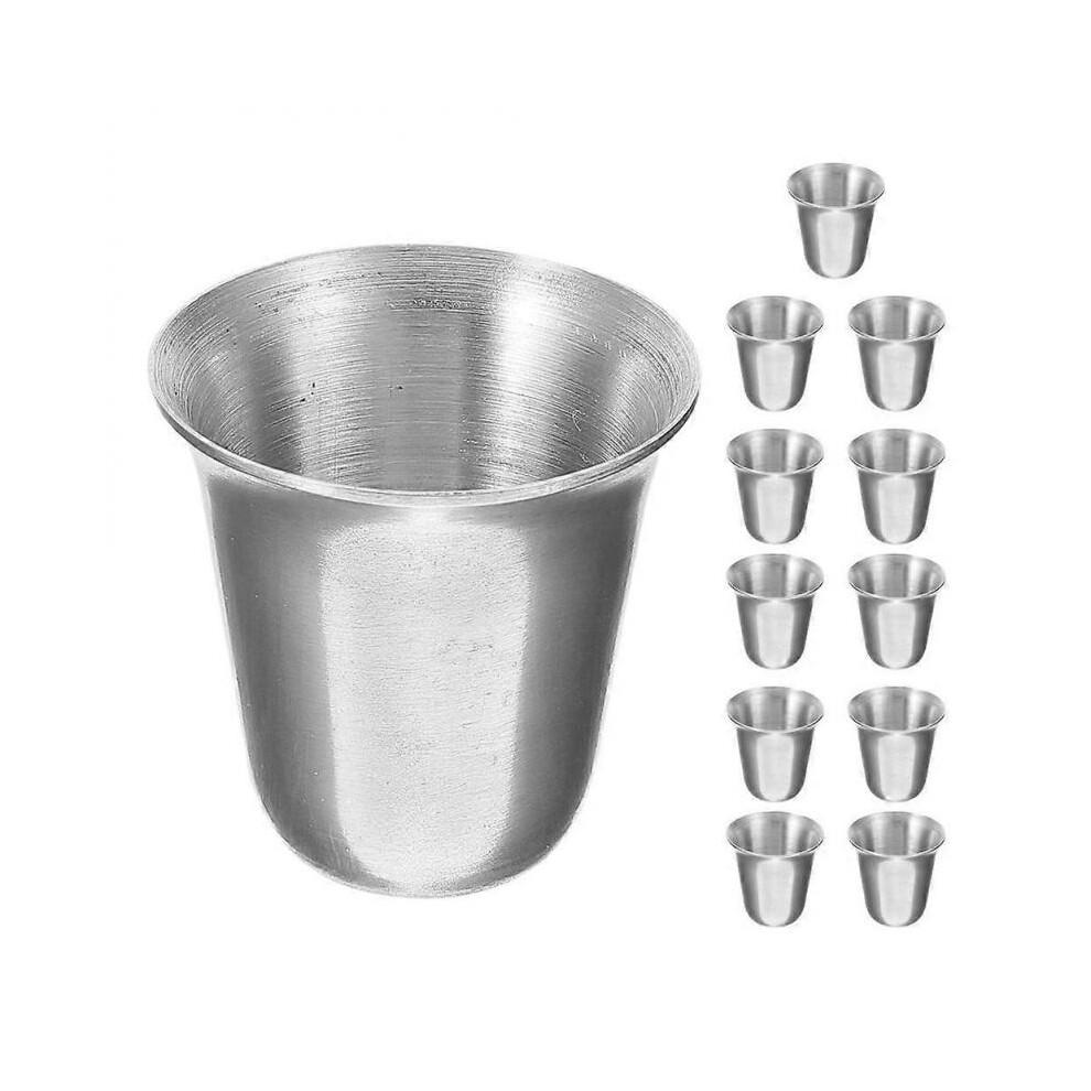 12 pièces Tasses de Communion en Acier Inoxydable Empilables Fournitures pour la Sainte Communion Cérémonie Religieuse Récipients pour Boire Portables Ustensiles d'Église en Métal