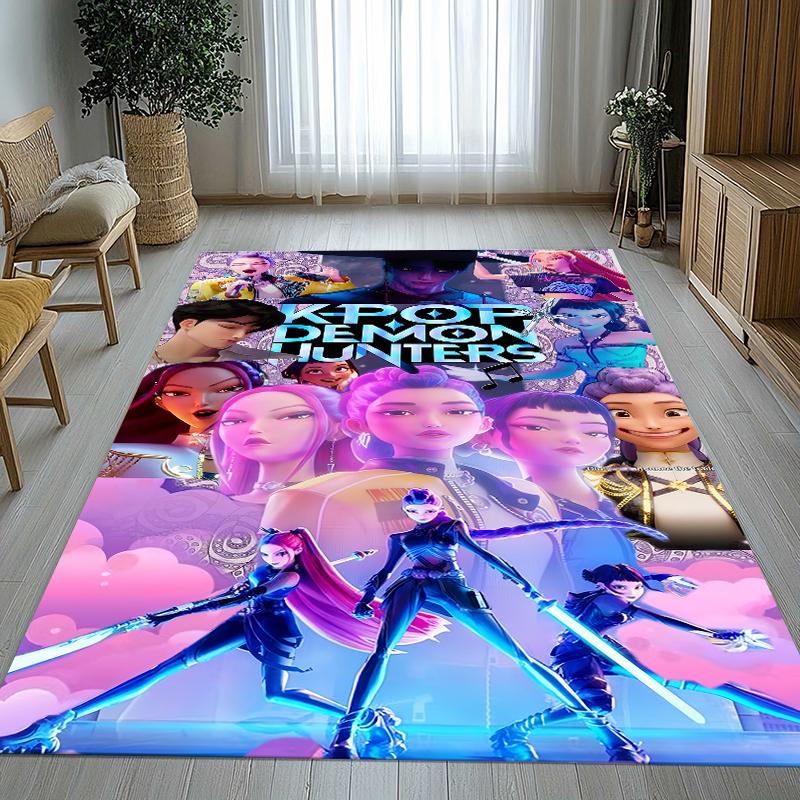 K-Pop Demon Hunters Golden Saja Boys Living Room Non-Slip Area Rug Soft Carpet for Bedroom Playroom Sofa,Home Decor Doormat