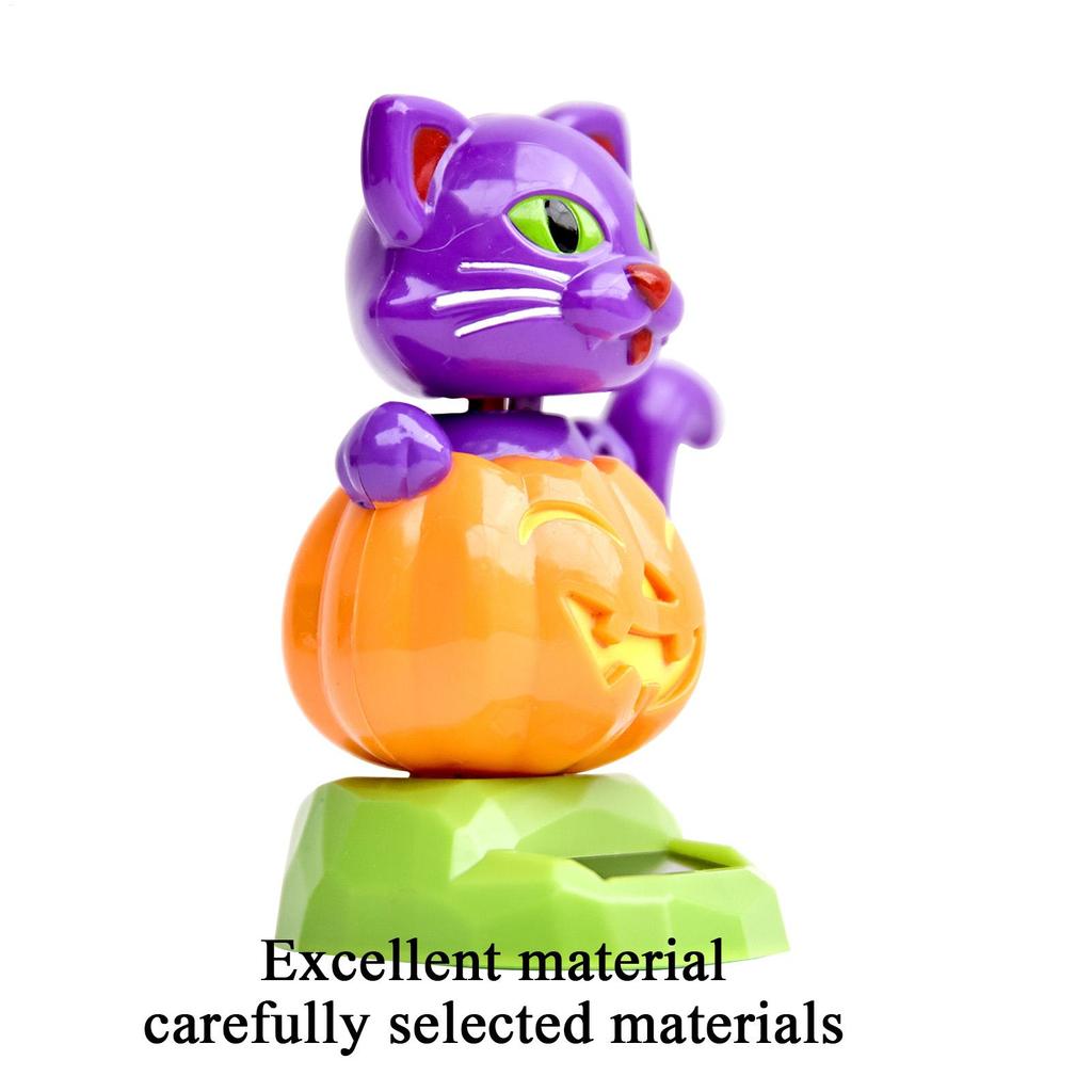 Dashboard Solar Dancing Toys Solar Pumpkin Cat Car Dashboard Decoration Figurine Car Interior Decoration Toy Statue For Truck RV