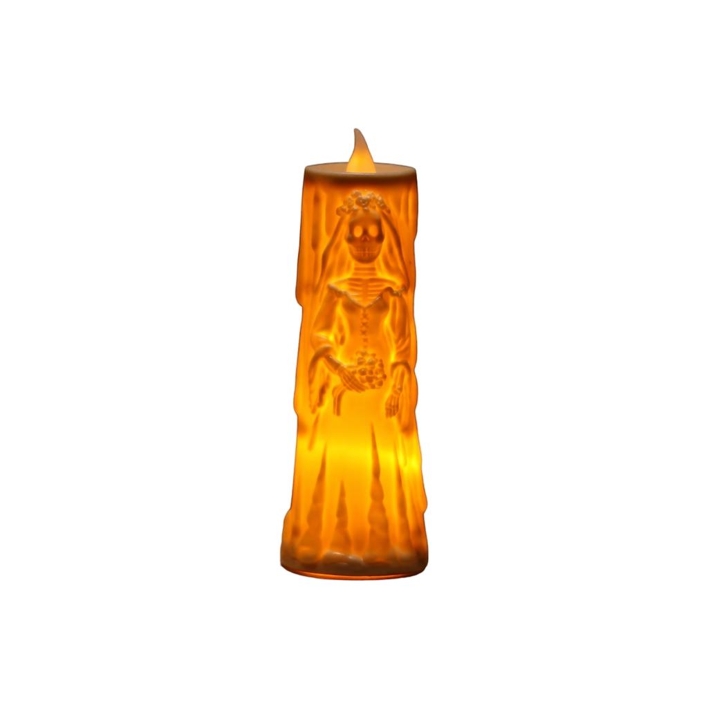 LED Ghost Candle Light Skeleton Bridegroom Electronic Candle Halloween Decorative Prop for Indoor Outdoor Use