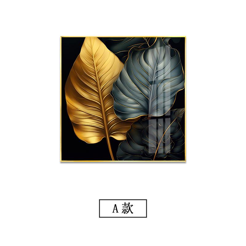 

Вітальня диван фон позолочена рослина освітлення розкішна декоративна картина сучасна мінімалістична їдальня квадратна безрамна картина кор 30x30CM No Frame синій