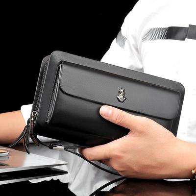 Men's Double Zipper Business Clutch: Large Capacity Phone & Multi-Card Slot Handbag