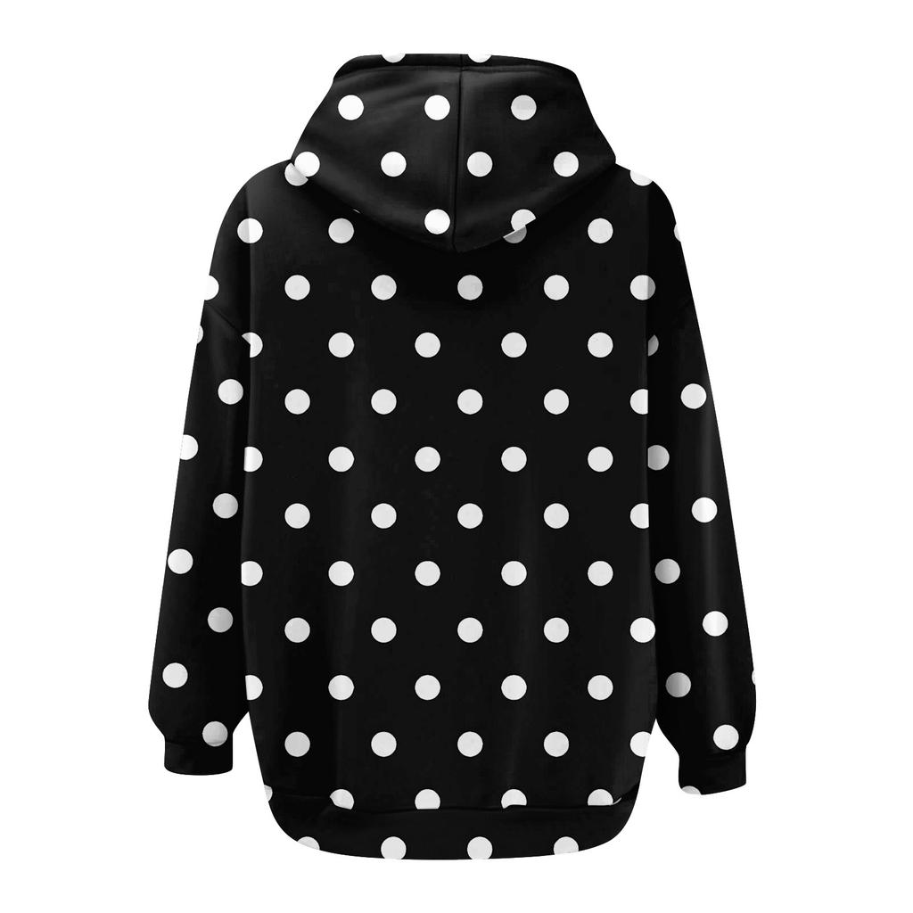 Women's Long Sleeve Print Sweatshirt Long Sleeve Pocket Jacket Zipper Hoodie Coat