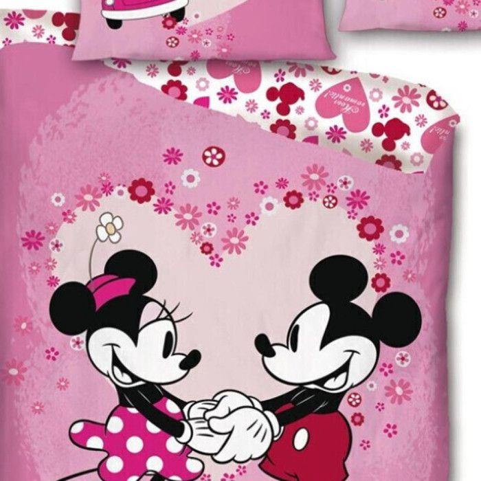 Parure de lit - Minnie Mouse - 140x200 cm - 1 Housse de couette - 1 Taie d'oreiller - Lavable à 40°