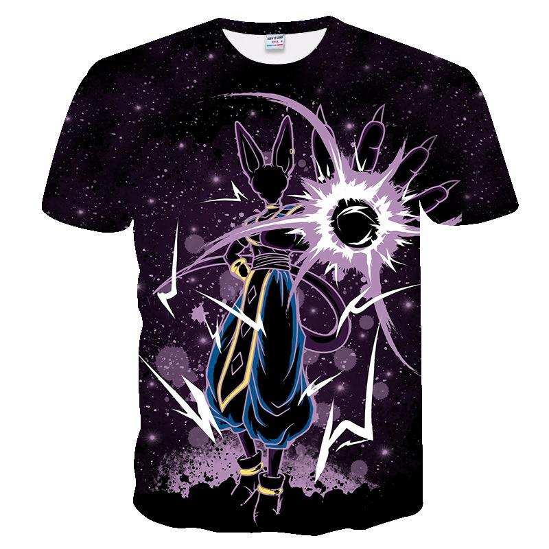 Dragon Ball Super Anime Beerus Printed Men s Fashion Dragonball Short Sleeve Dragon Ball Z T-shirt XXS