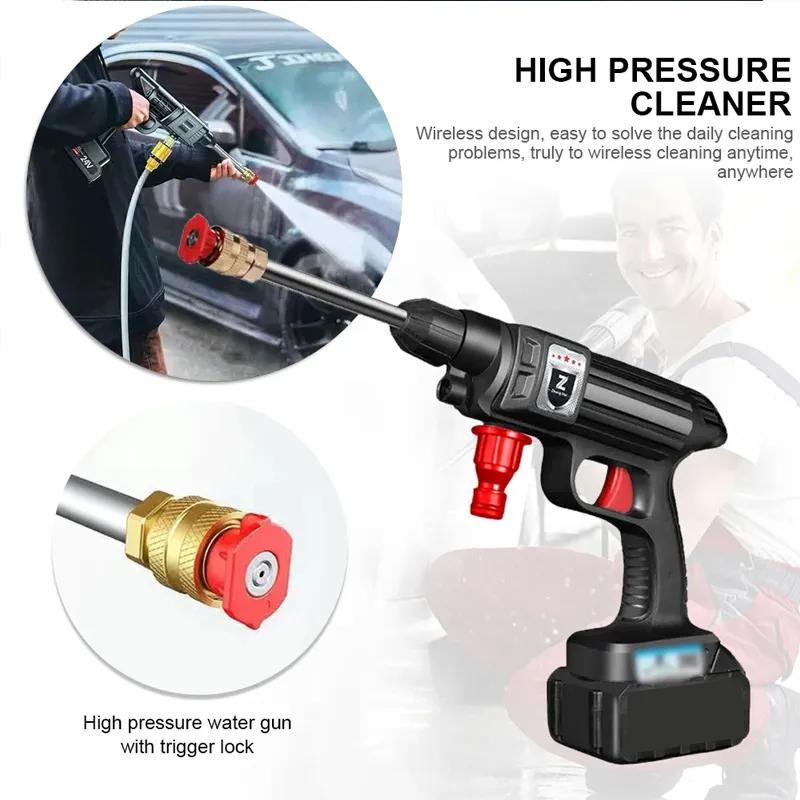 Wireless High Pressure Car Wash Gun 30Bar Battery Foam Generator Car Washing Machine for Auto Home Cleaning Washing Machine