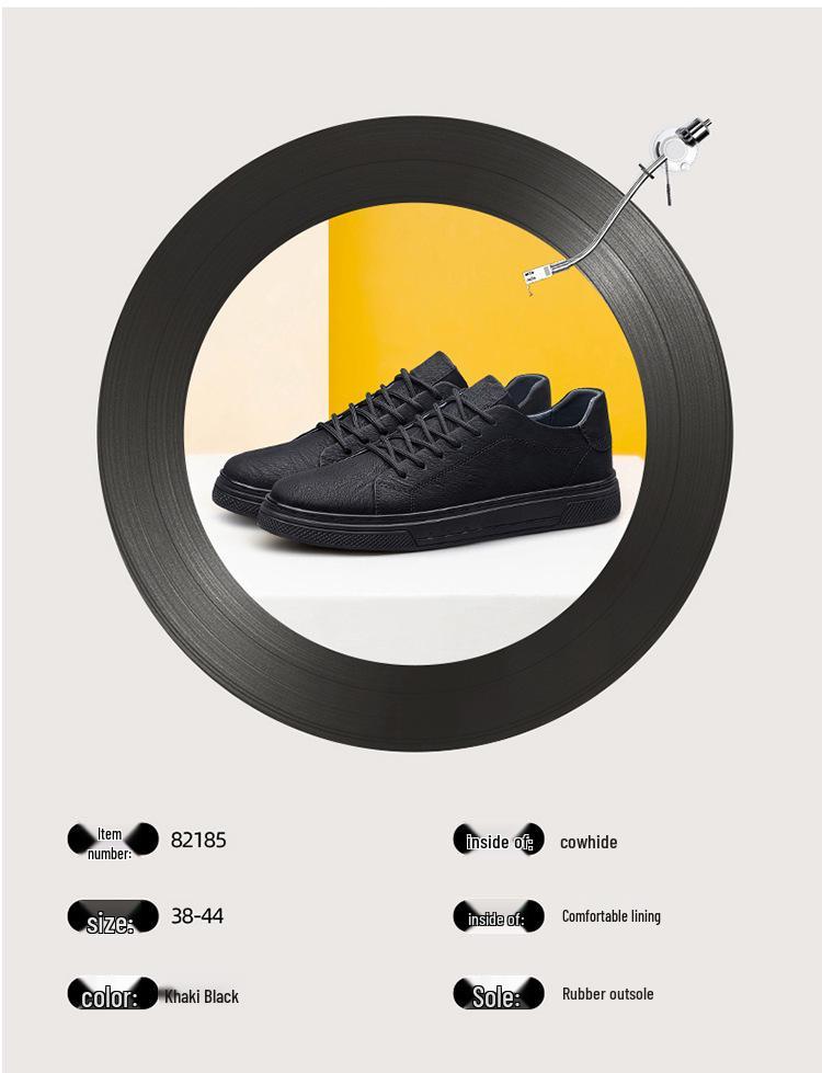 Men's Retro Lace-up Cowhide Sneakers - Trendy Casual Spring Loafers