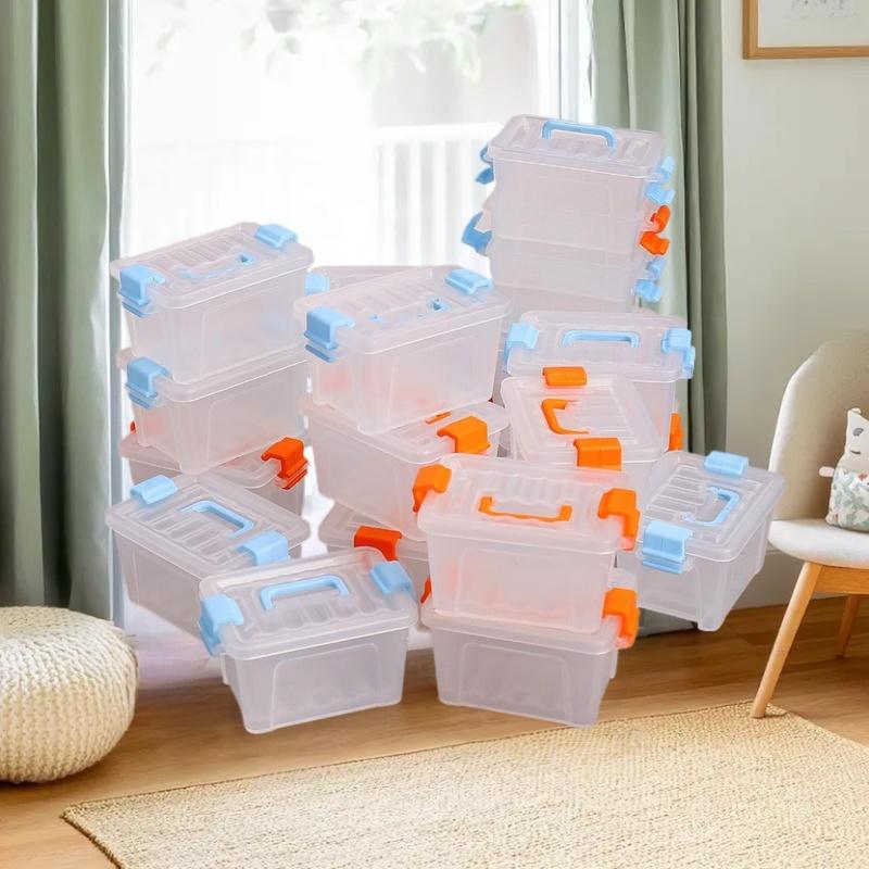 "5Pcs Clear Toolbox Model, Miniature Storage Box for Dollhouse Decor, Home Design and Micro Scene Props.