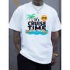 Men'S Short-Sleeve Tee Featuring a Love Letter Print, Designed for Comfort And Casual Wear, with an Elastic Neckline, Perfect for Outdoor Activities