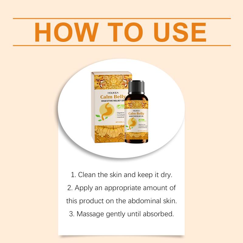Digestive Relaxing Belly Massage Oil Soothes Stomach Discomfort, Improves Digestion Promotes Calm Hydrating Coconut