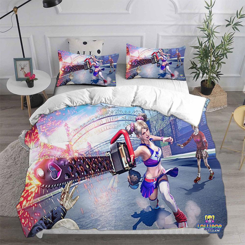 Lollipop Chainsaw Bedding Sets Bed Cover Comforter Duvet Cover Pillow Case 2-3 Pieces Sets Kids Adult Bedroom Decoration