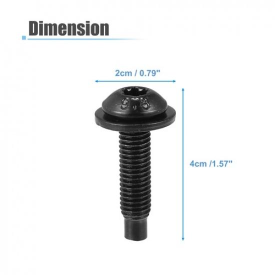 Pack of 2 for Jeep Wrangler 2007-2018 Extra Long Black 6pcs Hard Top Torx Screws