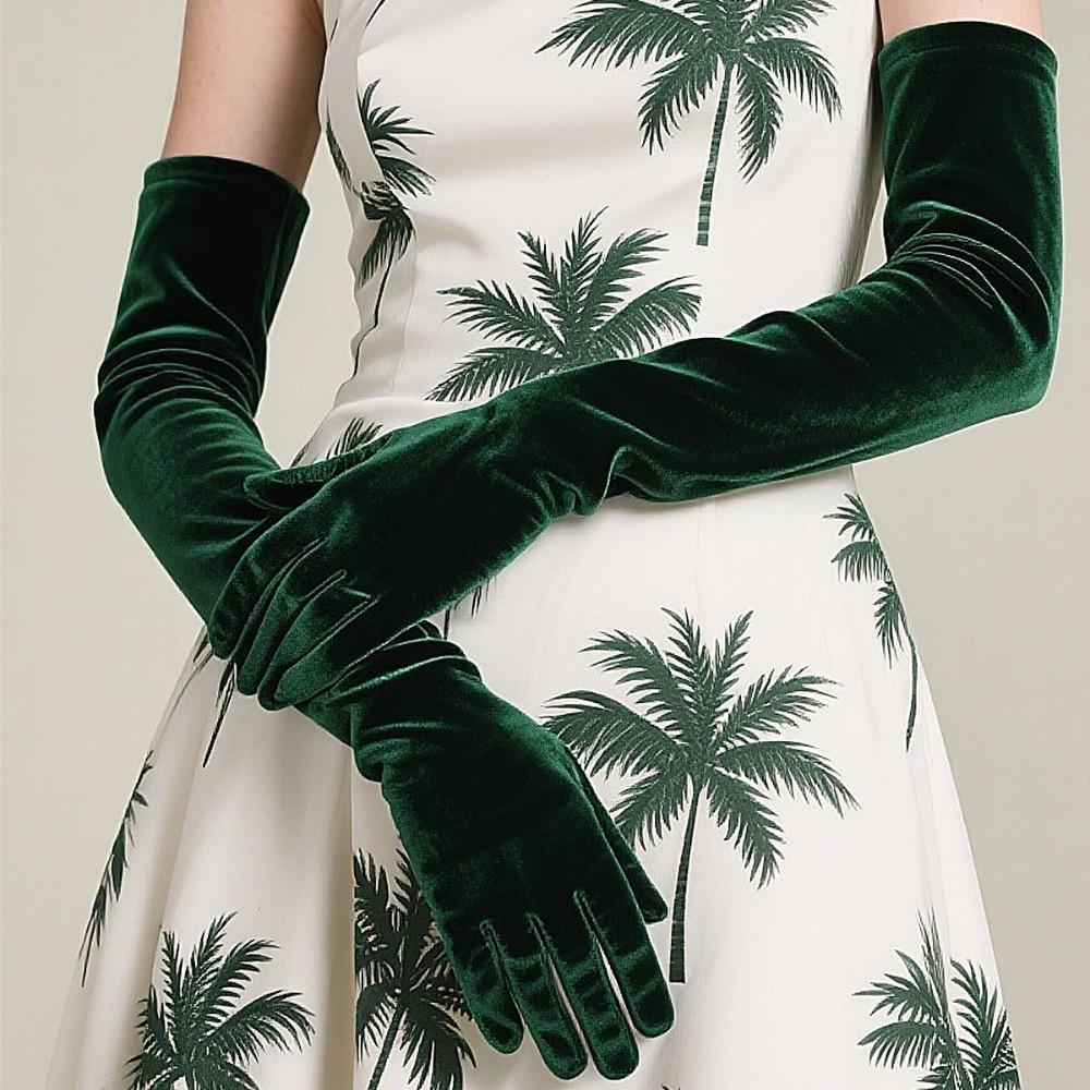 Full Finger Velvet Long Gloves 53cm Party Mittens Party Supplies Women's Fluffy Gloves Party