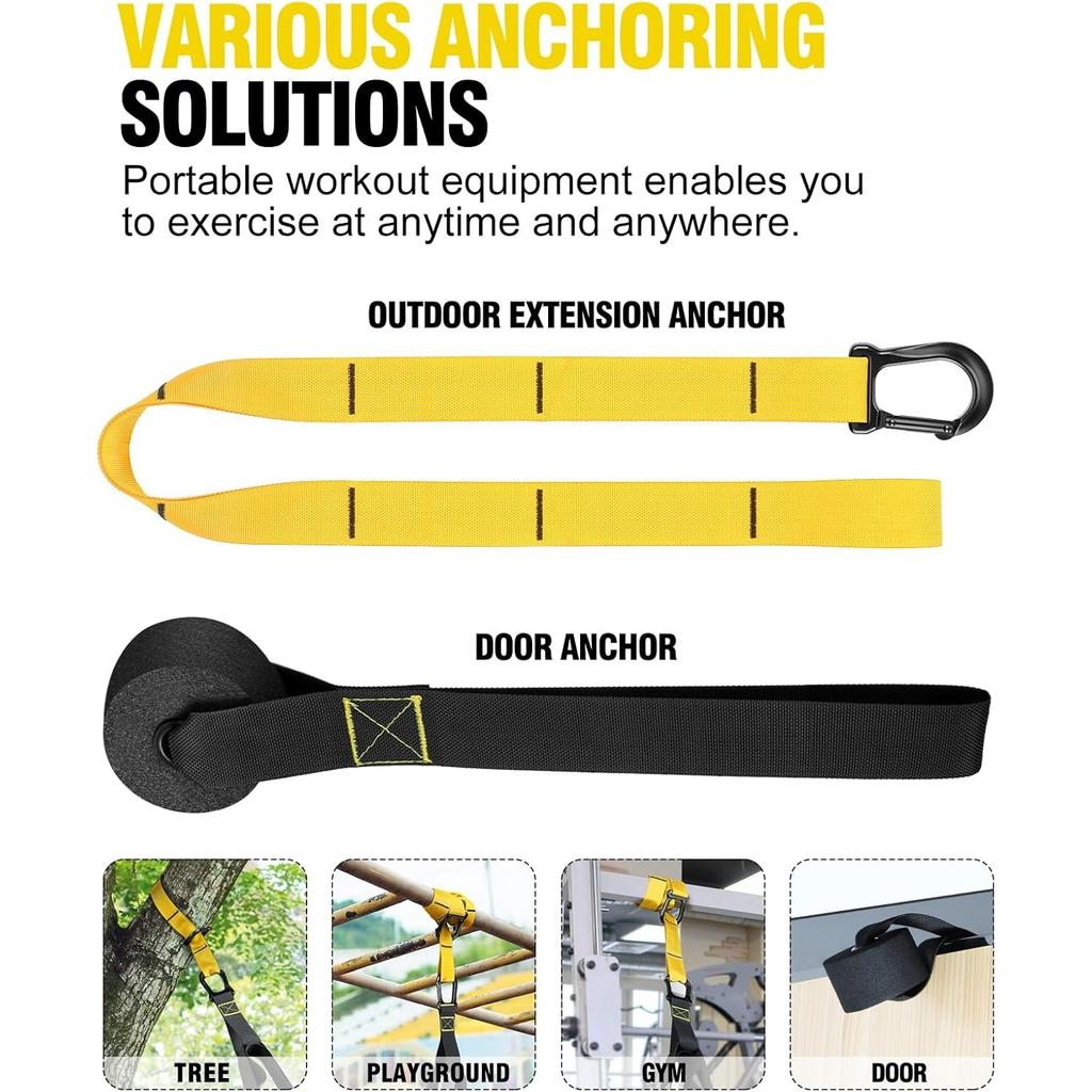 Home Resistance Training Kit, Resistance Trainer Fitness Straps for Full Body Workout, Bodyweight Resistance Bands with Handles, Door Anchor