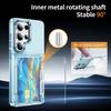 Folding Slot Card Holder Transparent Case For Samsung S26 Ultra S25 Plus S24 S23 Clear Wallet Stand Shockproof Acrylic PC Cover