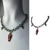 Vintage Coffin Cross Pendant Necklace Gothic Metal Chain Choker Punk Clavicle Chain Necklace Fashion Collar Necklace