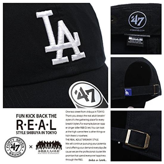 47BRAND Low Los Angeles Dodgers Collaboration MLB Major League Baseball Authentic Size F [B-RGW12GWS-BKD] Cap, Cap, (01) Black,