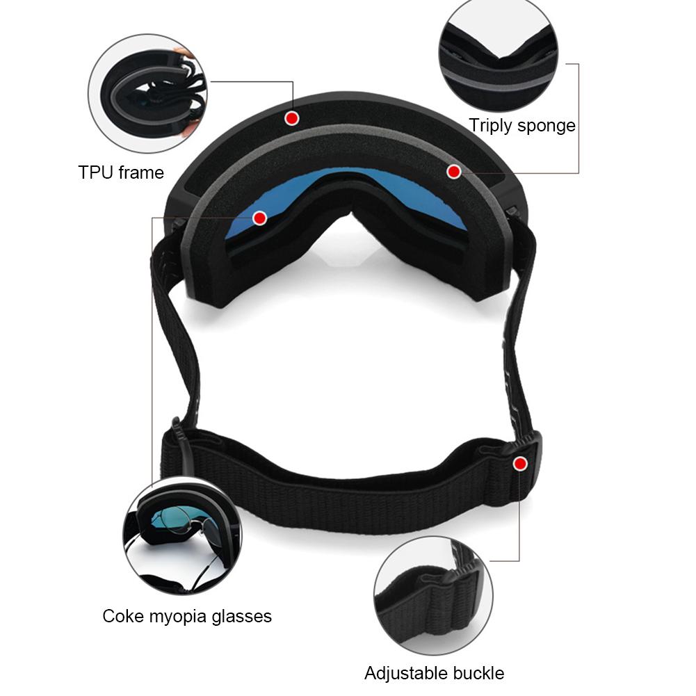 Ski Goggles Ski Protective Glasses UV Protection Snowboard Goggles Anti-Fog Snow Sports Goggles Double Layer for Men Women