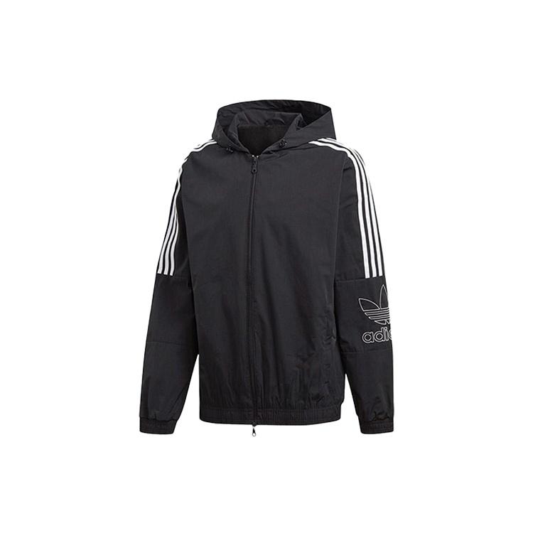 adidas originals Casual Zipper Hooded Jacket Black Men s EB4086 L