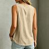 Women's Summer Sleeveless Top Round Neck Solid Color Casual Loose Fit Lightweight Blouse for Outdoor Indoor Wear