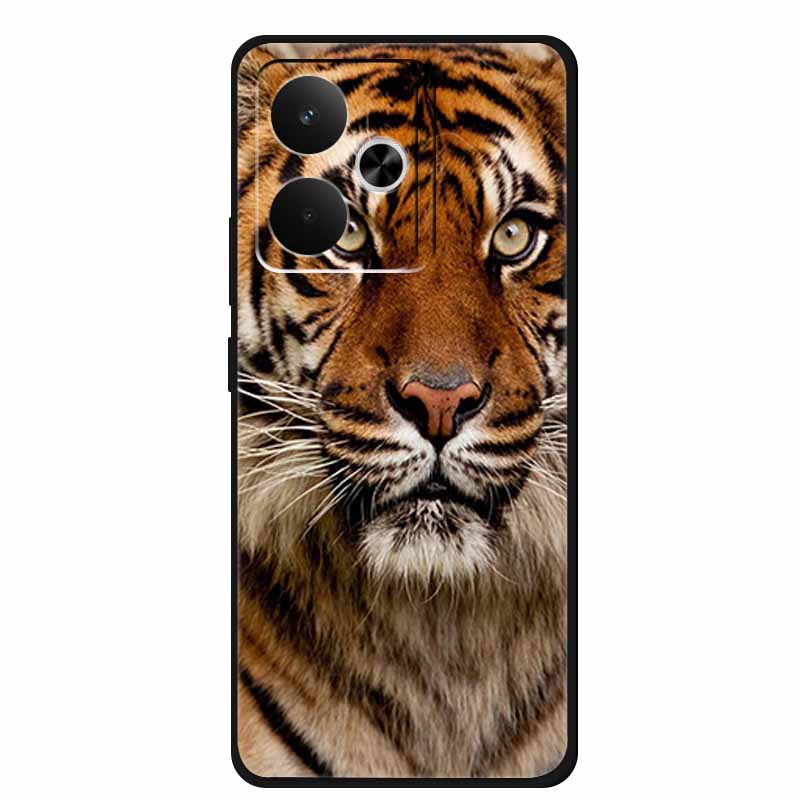 Phone Case For Realme GT 7T Case Flowers Soft Black Silicone Back Cover For Realme 14 5G 15 Pro GT7 Case Shockproof Coque Fundas