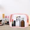 Transparent cosmetic bag travel toiletry organizer pink