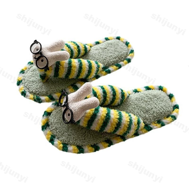 Women's Cotton Slippers 2025 Autumn Winter Fashion Indoor Non Slip Home Shoes Lightweight Comfortable Outdoor Plush Flip Flops