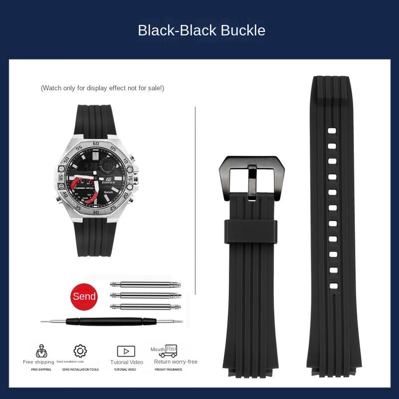 Replacement Silicone Watch Band For Casio ECB-10YP ECB-10YPB ECB-950 Edifice Series Rubber Strap Men's Watch Bracelet 20mm