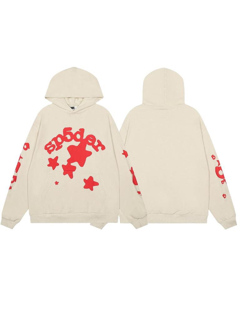 Americký trend Sp5der5555 Mikina s kapucí z froté látky se pavučinou