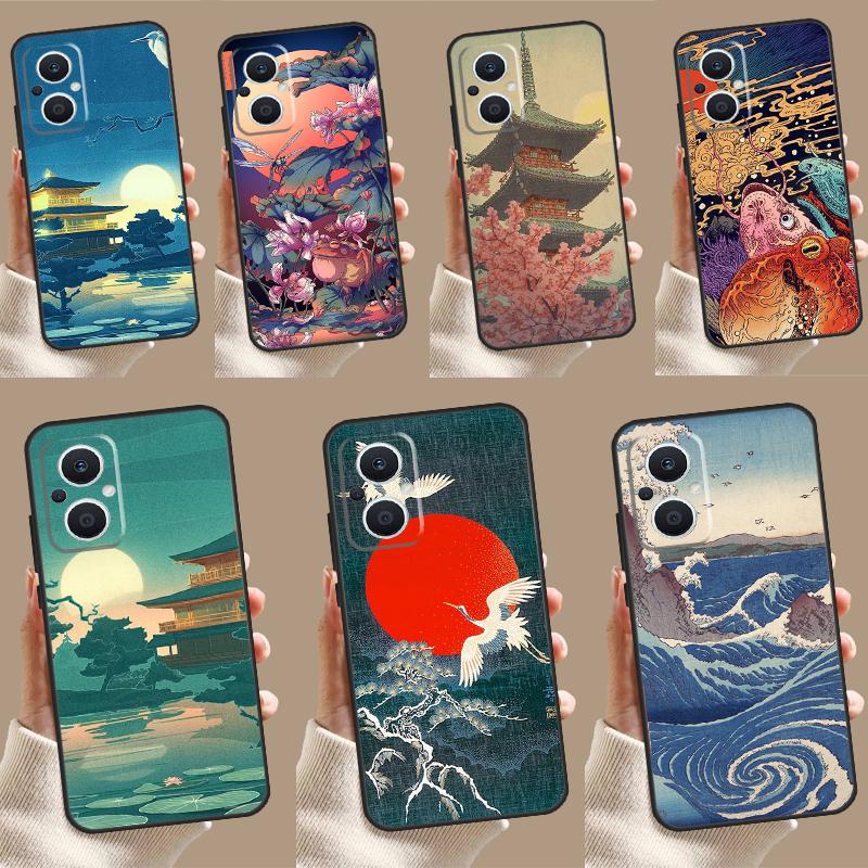 Japanese Style Art Japan Case For OPPO Reno 7 8 Lite 6 5 4 11F 10 Pro 8T 5Z 4Z OPPO Find X6 Pro X2 Neo X3 X5 Lite