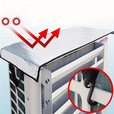 1pc, Outdoor Air Conditioner Protective Cover with Rain and Sun Protection, Outdoor Central Dust Cover, Main Unit Shield