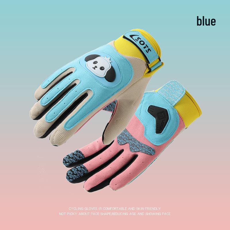 Unisex Retro Touchscreen Full-Finger Motorcycle Gloves - Breathable, Sunscreen, Summer Riding