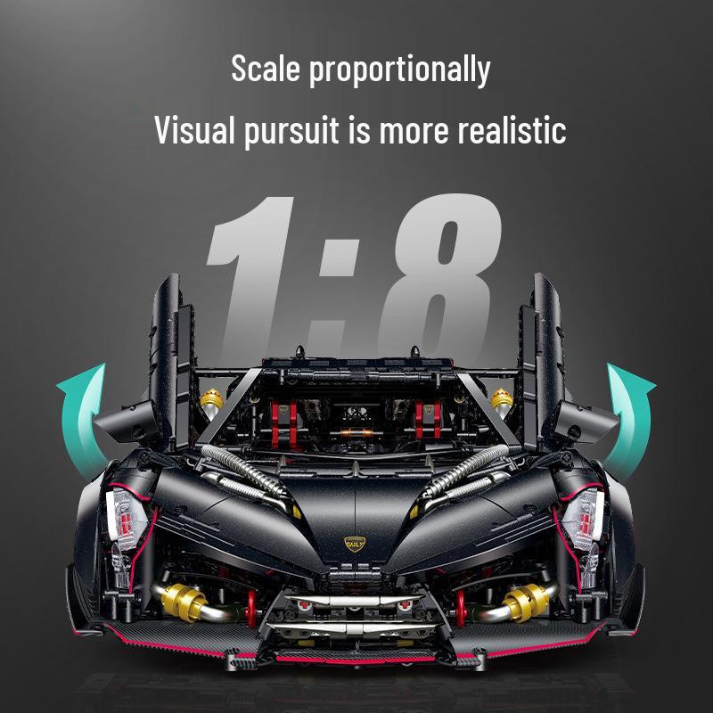 Lamborghini Poison 1:8 Supercar Model Building Blocks - High Difficulty Toy for Adults