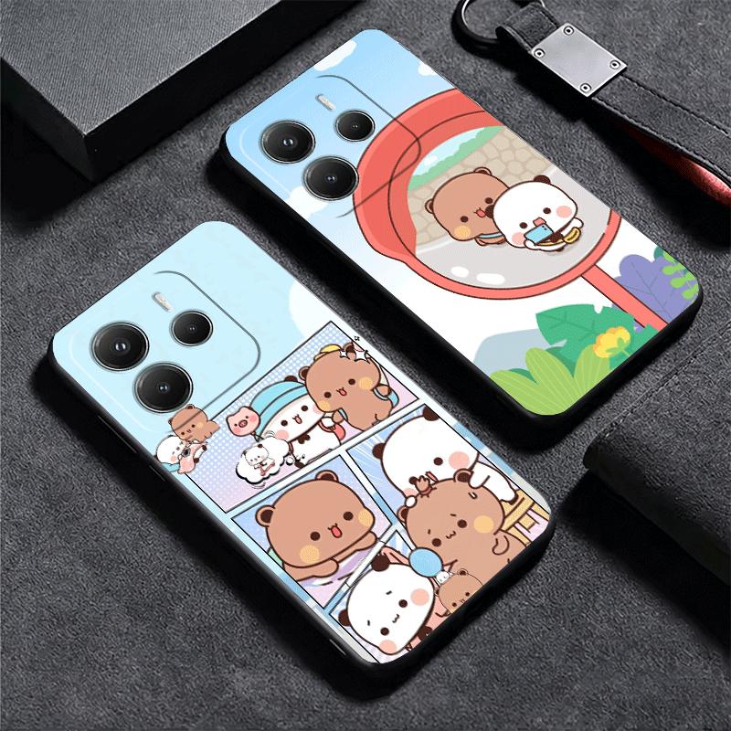 Bubu Dudu Cartoon Cute Soft Phone Case for Xiaomi Redmi Note 12 13 14 15 Pro Plus 11 12S 11S 11T 10 4G Black Cover Back Shell