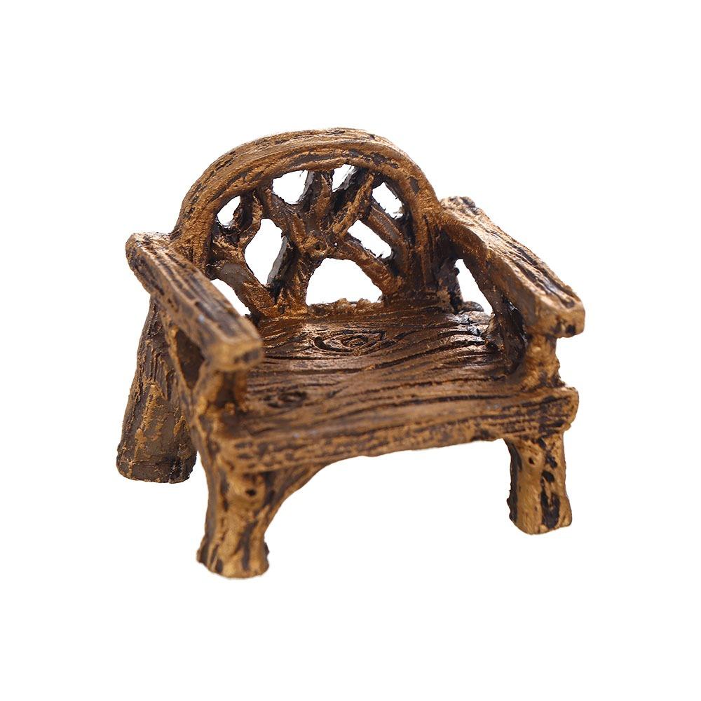 Garden DIY Craft Resin Bench Miniature Park Seat Ornaments Furniture Figurines Lawn Chairs Set