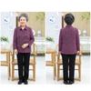 Spring and Autumn Shirts for Middle-aged and Elderly Women with Lapels and Old Ladies' Tops Long-sleeved Shirts