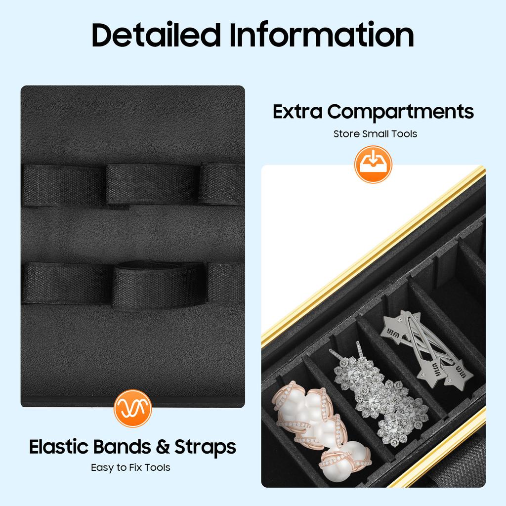 Lockable Aluminum Barber Case, Professional Stylist Organizer with 3-Digit Lock for Hairstylist, Makeup, Pet Groomer Tools