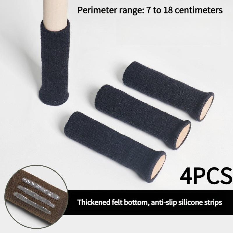 4PCS Thickened Felt Chair Foot Cover Wear Resistant Table Legs Floor Table Feet Chair Legs Protective Cover Stool Foot Cover Table Chair Foot Mat