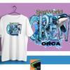 Orca Whale T-Shirt, Ocean Lover Gift, Marine Life Tee, Orca Crew Shirt, Nature-Inspired Apparel, Orca Water Letters Shirt, Marine Life Tee