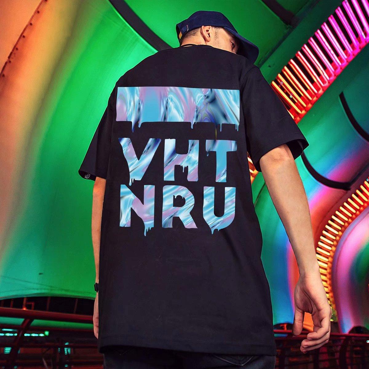 

Большой размер Футболка с короткими рукавами Свободная мужская английская печатная топ оверсайз хип-хоп пара пятиточечные рукава тренд лето мужской пуловер футболка