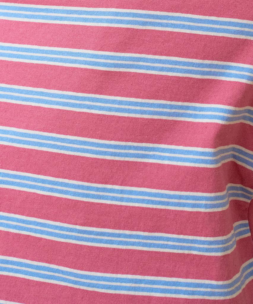 Sayu Striped Biscuit Short Sleeve T-Shirt Pink
