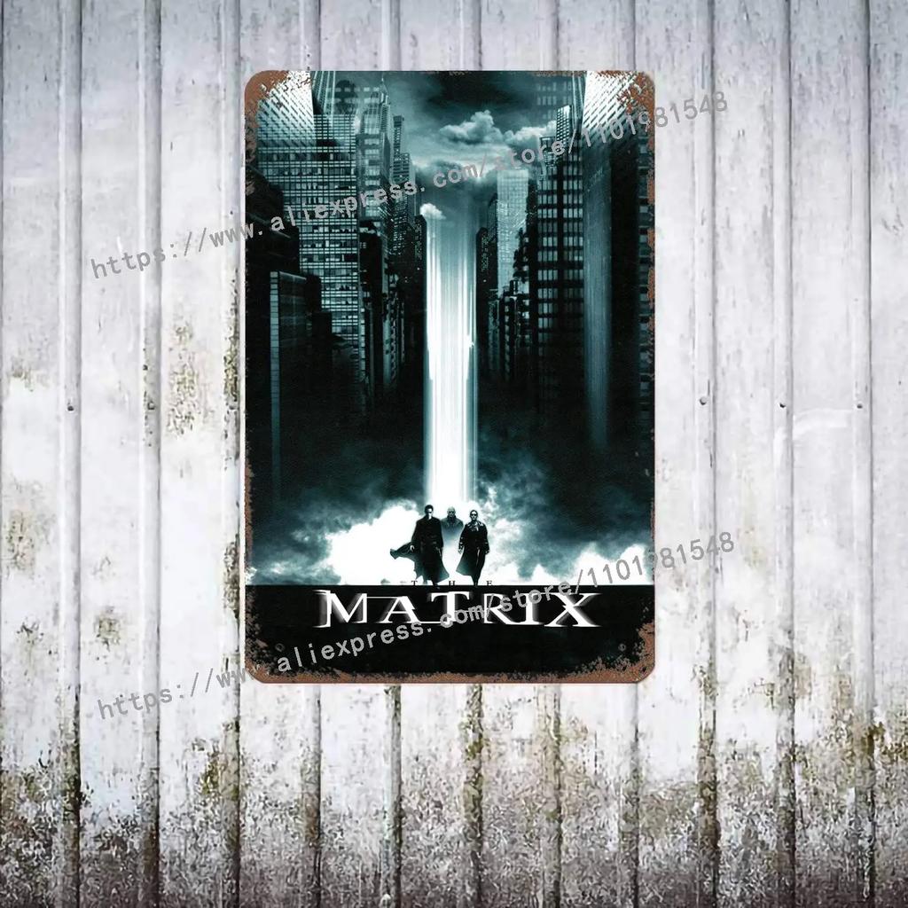 The Matrix Resurrections Decor Poster Vintage Tin Sign Metal Sign Decorative Plaque for Pub Bar Man Cave Club Wall Decoration