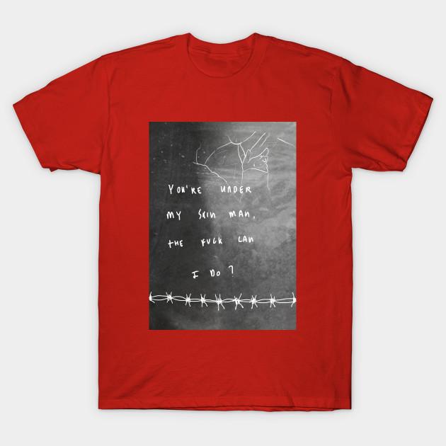 

Unisex Fashion TShirt Under My Skin Print TShirt Plus Size S-5XL T-Shirt 100%Cotton Tops O Neck Short Sleeve Tees XXL червоний